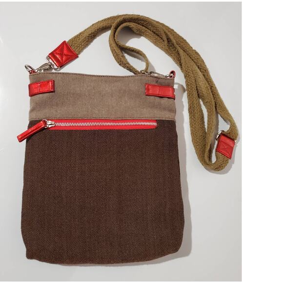 Corazon De Melon Floral Mexican Designer Adjustable Velour Canvas Crossbody Bag - Picture 6 of 11